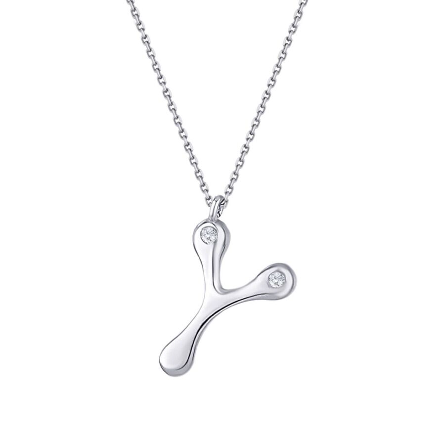 0,04 ct. Diamant Halskette Buchstabe Y