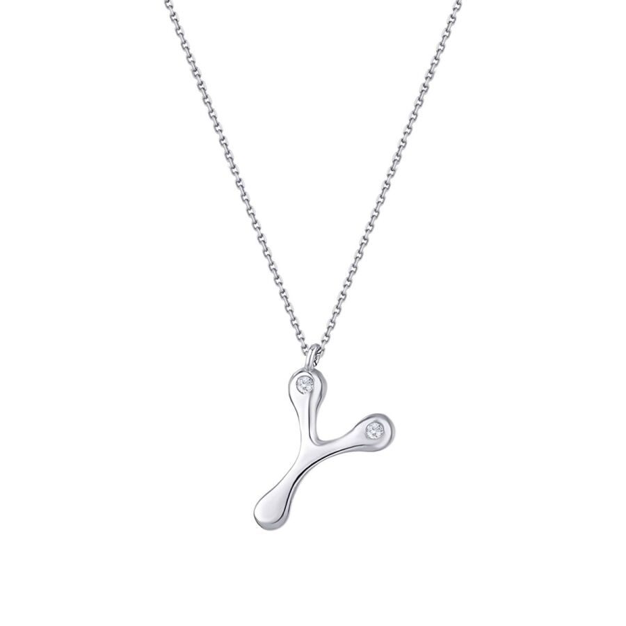 0,04 ct. Diamant Halskette Buchstabe Y