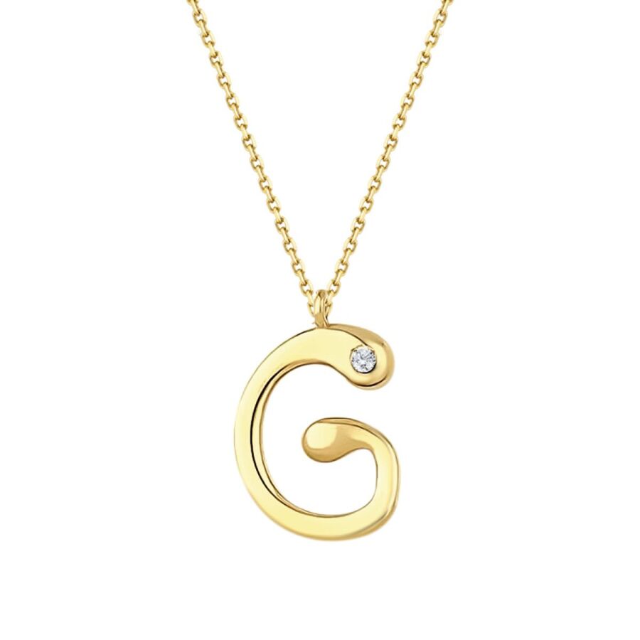 0.02 ct. Diamant G-Buchstabe Halskette
