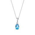0,93 ct. Diamant Blauer Topas Halskette
