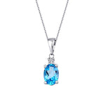 0,93 ct. Diamant Blauer Topas Halskette