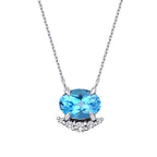 0,99 ct. Diamant Blauer Topas Halskette