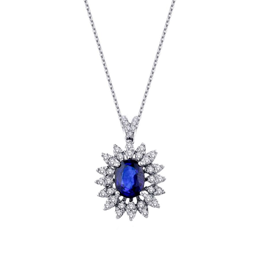 1.54 ct. Diamant Saphir Halskette