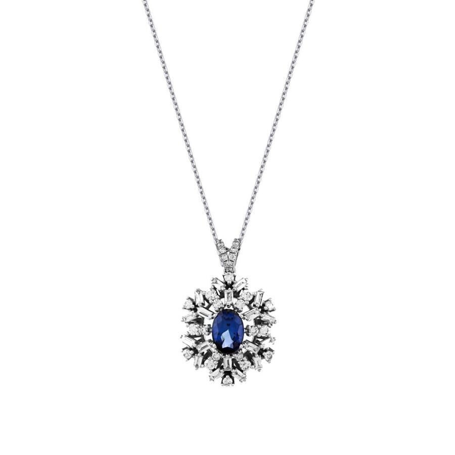 1.75 ct. Diamant Saphir Halskette