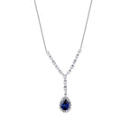 1,99 ct. Diamant Tropfen Saphir Halskette