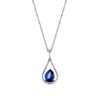1,98 ct. Diamant Tropfen Saphir Halskette