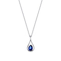 1,98 ct. Diamant Tropfen Saphir Halskette