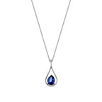 1,98 ct. Diamant Tropfen Saphir Halskette