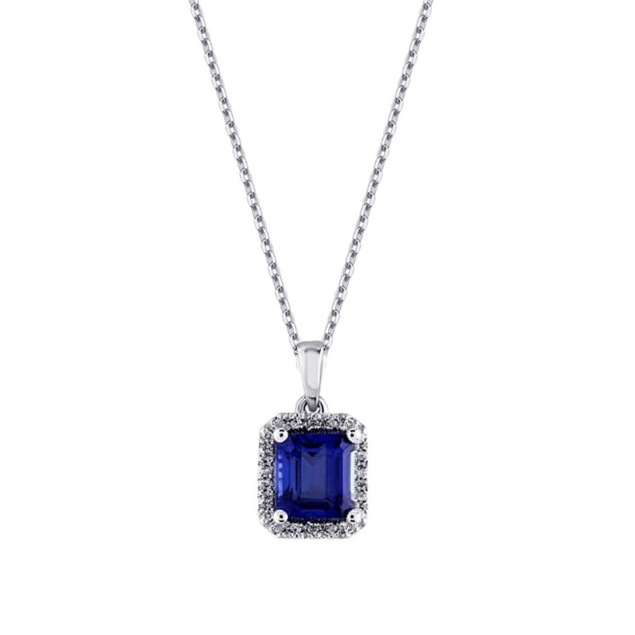 1.68 ct. Diamant Saphir Halskette