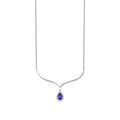 0,78 ct. Diamant Tropfen Saphir Halskette