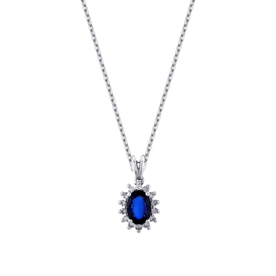 1.06 ct. Diamant Saphir Halskette
