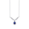 1,06 ct. Diamant Tropfen Saphir Halskette