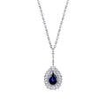 5,24 ct. Diamant Tropfen Saphir Halskette