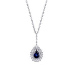 5,24 ct. Diamant Tropfen Saphir Halskette