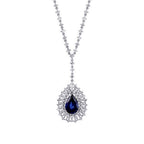 5,24 ct. Diamant Tropfen Saphir Halskette
