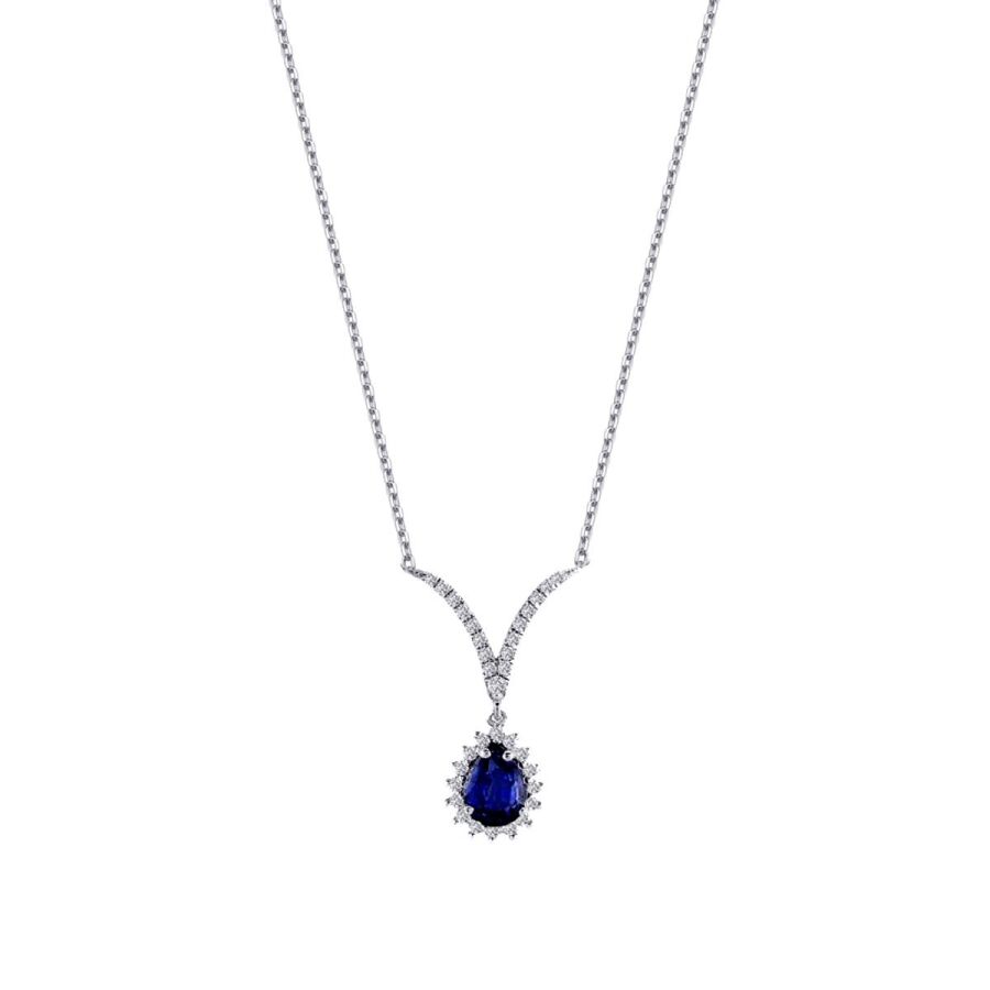 0.95 ct. Diamant Saphir Halskette