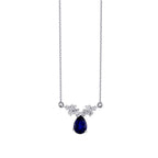 1,02 ct. Diamant Tropfen Saphir Halskette
