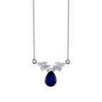 1,02 ct. Diamant Tropfen Saphir Halskette