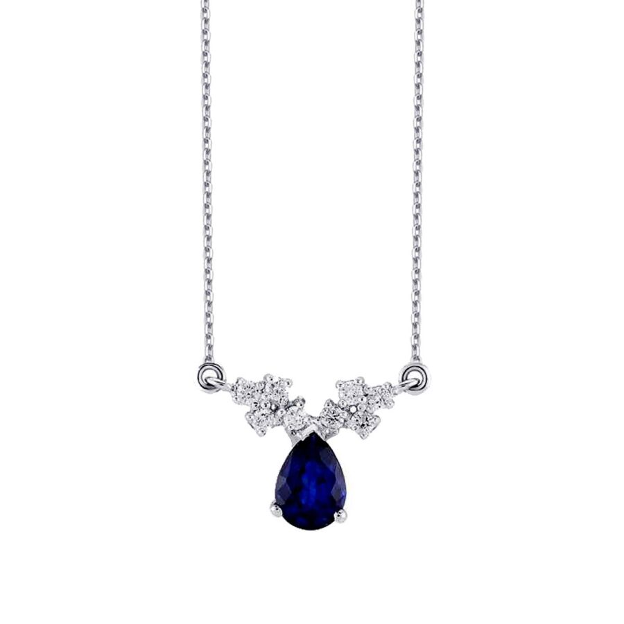 1.02 ct. Diamant Tropfen Saphir Halskette