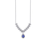 1,20 ct. Diamant Tropfen Saphir Halskette