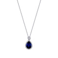 0,73 ct. Diamant Tropfen Saphir Halskette