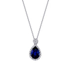 0,73 ct. Diamant Tropfen Saphir Halskette