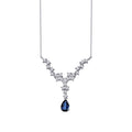 0,86 ct. Diamant Tropfen Saphir Halskette