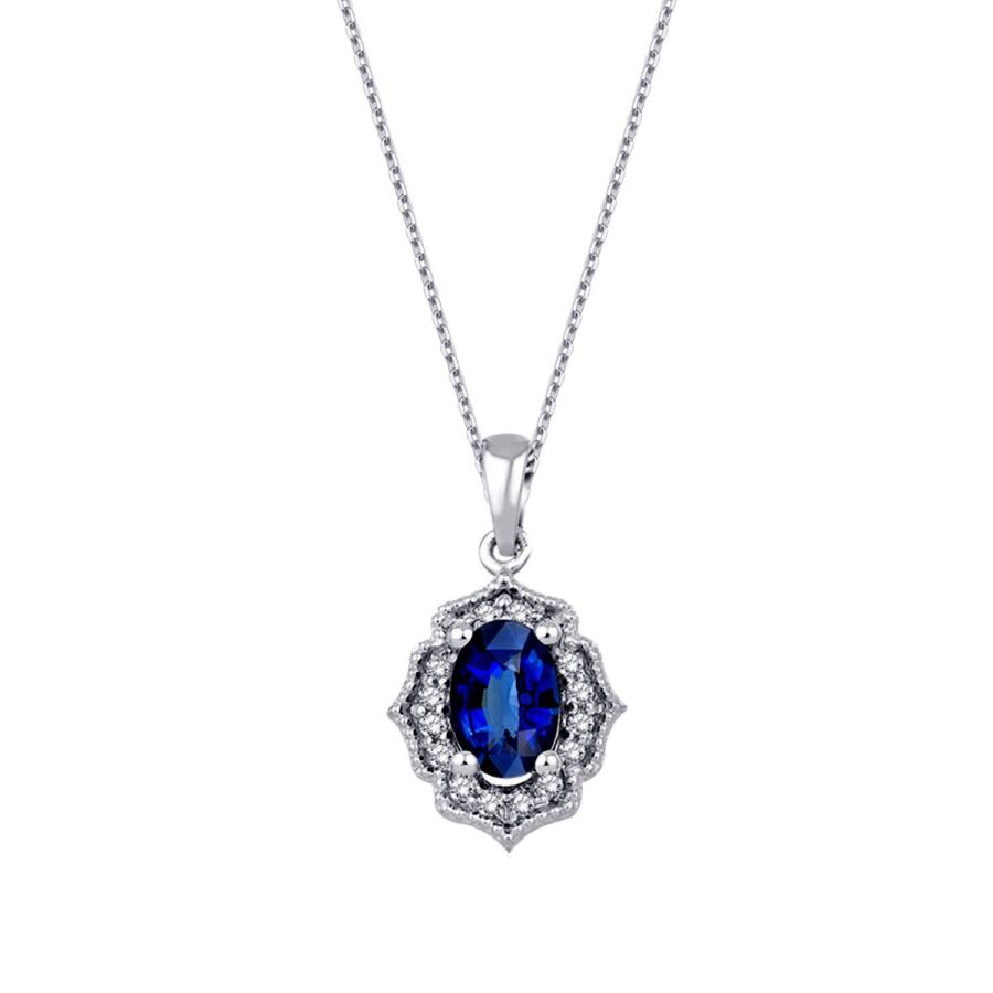 0.70 ct. Diamant Saphir Halskette
