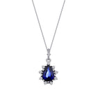 0,96 ct. Diamant Saphir Halskette