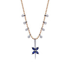 0,59 ct. Diamant Saphir Halskette