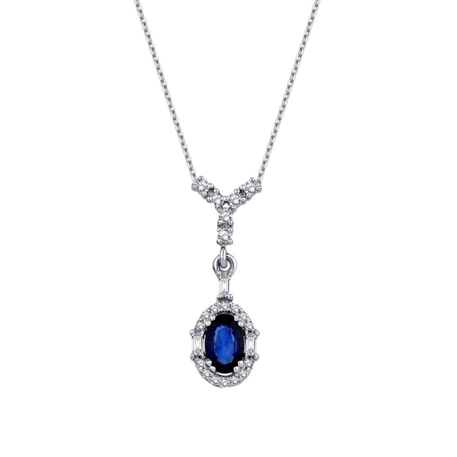 0,52 ct. Diamant Saphir Halskette