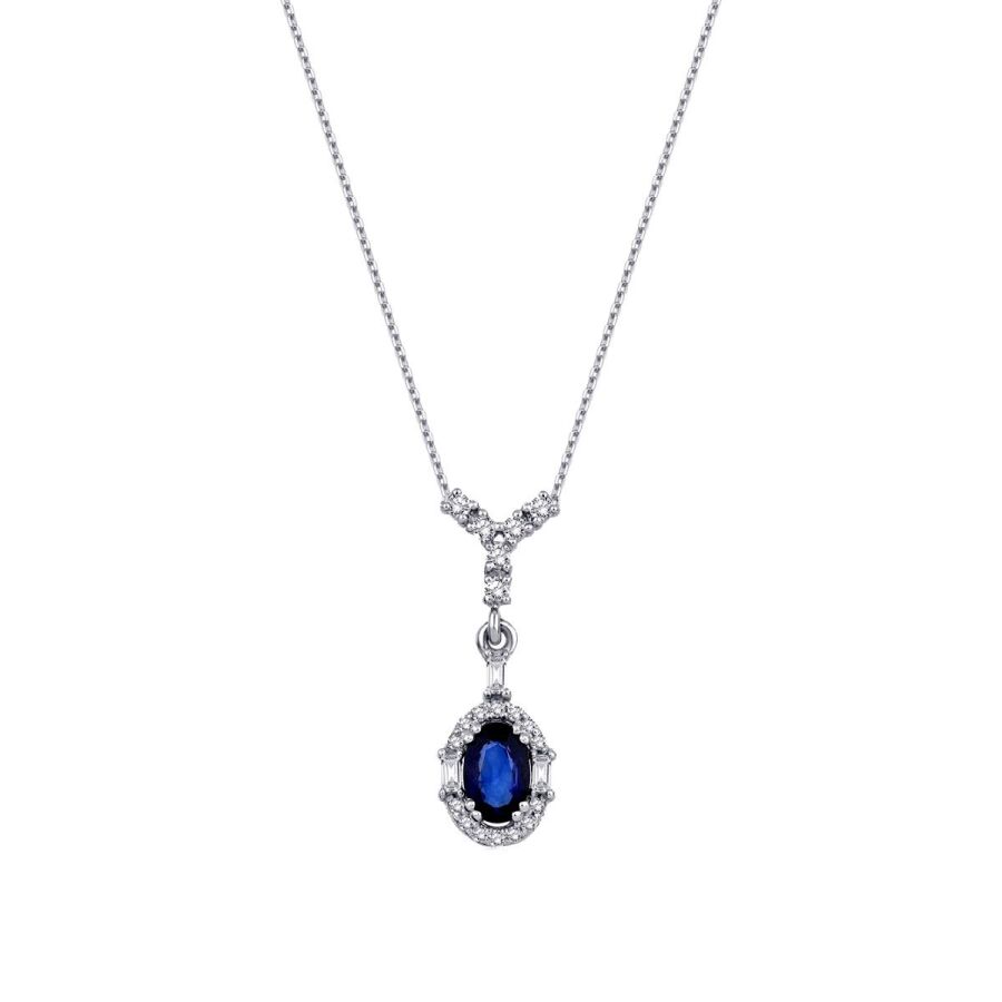 0.52 ct. Diamant Saphir Halskette
