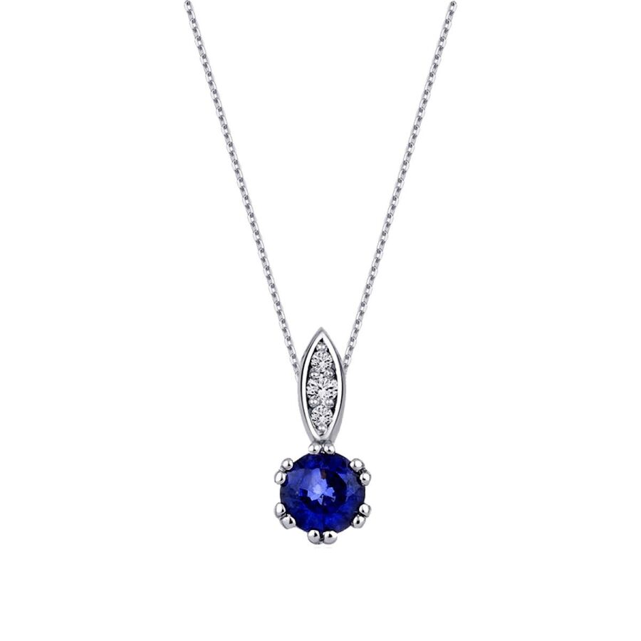 0,32 ct. Diamant Saphir Halskette