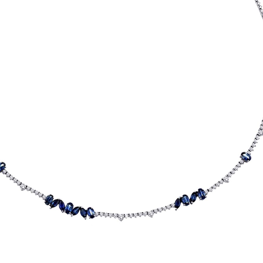 5.99 ct. Diamant Saphir Halskette
