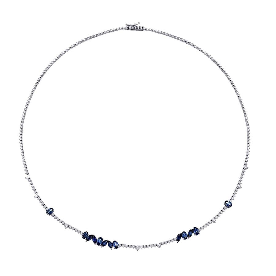 5.99 ct. Diamant Saphir Halskette