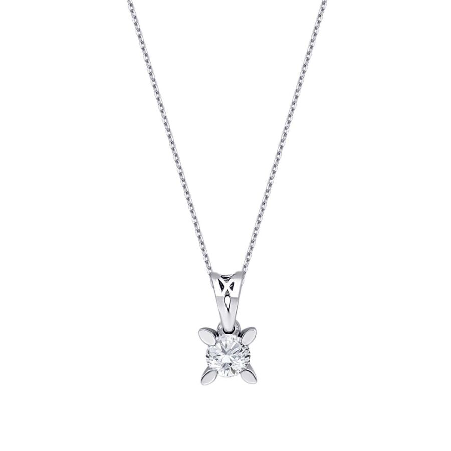 0.06 ct. Diamant Solitär Halskette