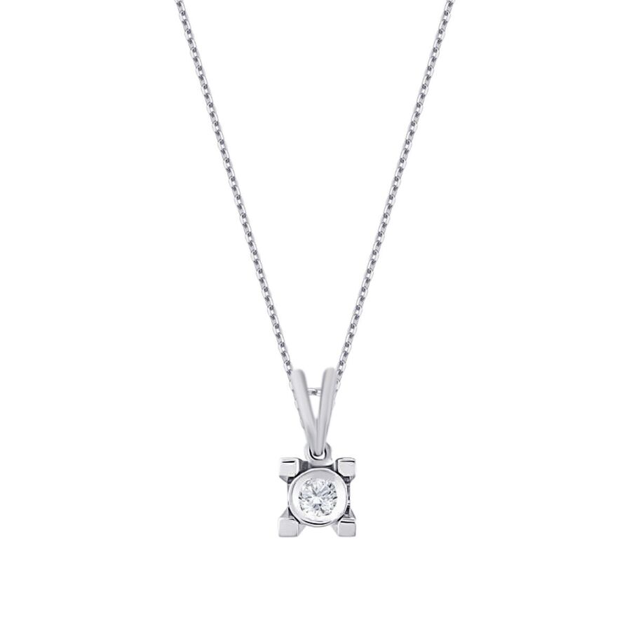 0.04 ct. Diamant Solitär Halskette