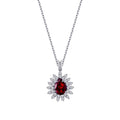 3,12 ct. Diamant Tropfen Rubin Halskette