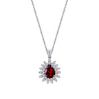 3,12 ct. Diamant Tropfen Rubin Halskette