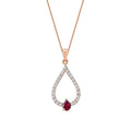 0,24 ct. Diamant Tropfen Rubin Halskette