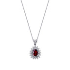 1,03 ct. Diamant Tropfen Rubin Halskette
