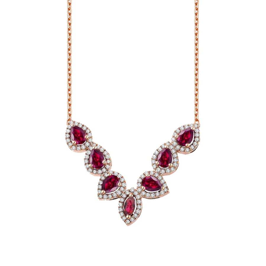 1.66 ct. Diamant Rubin Halskette