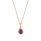 1,18 ct. Diamant Tropfen Rubin Halskette