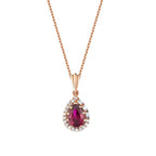 1,18 ct. Diamant Tropfen Rubin Halskette
