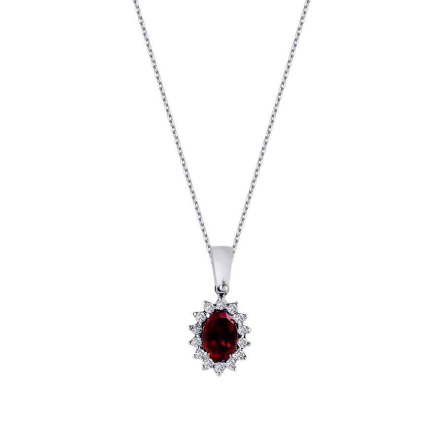 0.79 ct. Diamant Rubin Halskette