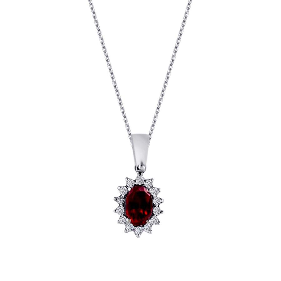 0.79 ct. Diamant Rubin Halskette