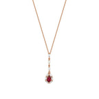 0.75 ct. Diamant Baguette Rubin Halskette