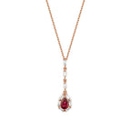 0,75 ct. Diamant Baguette Rubin Halskette