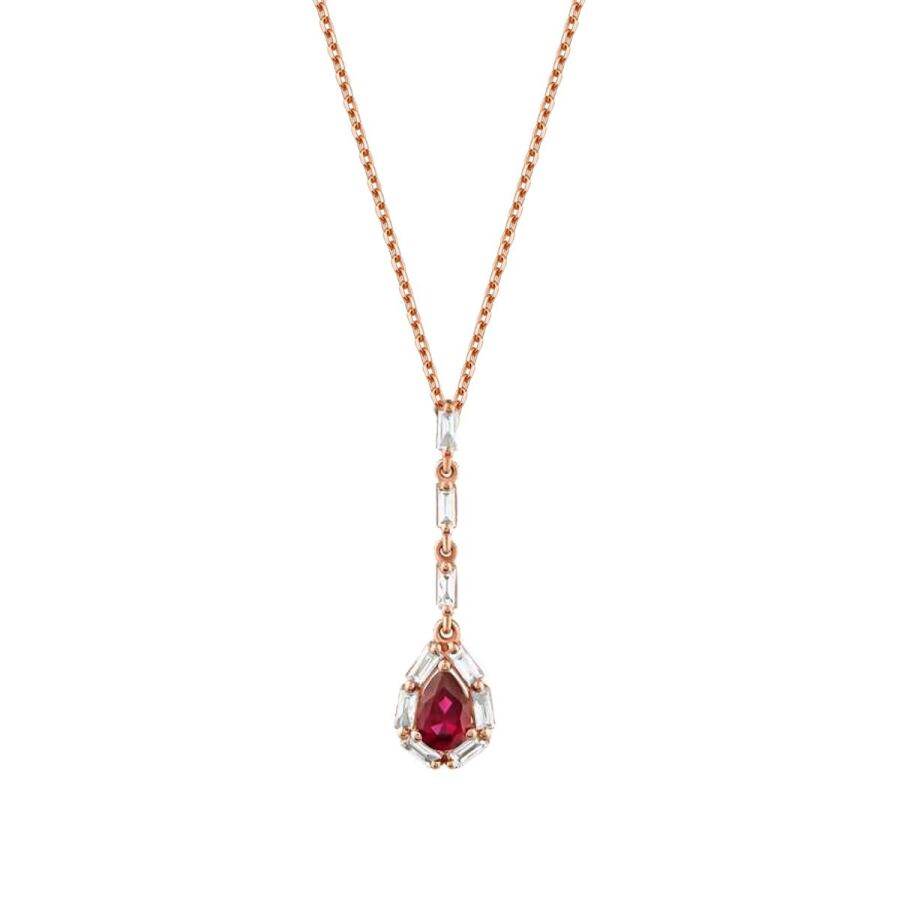 0,75 ct. Diamant Baguette Rubin Halskette