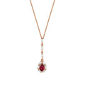 0.75 ct. Diamant Baguette Rubin Halskette